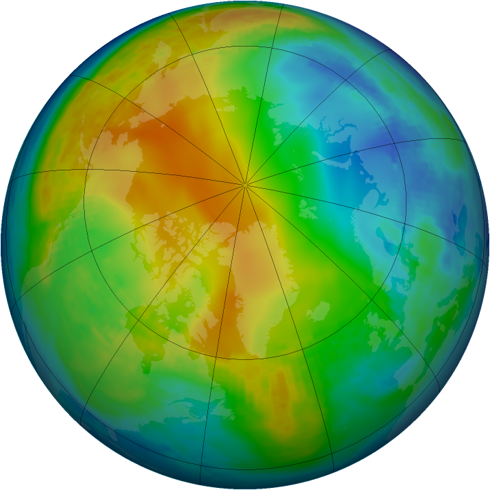 Arctic ozone map for 30 November 1987